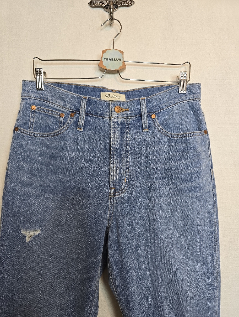 Madewell The Perfect Vintage Jean Size 29 Distressed Straight Leg Raw Hem M9244 - Picture 8 of 12